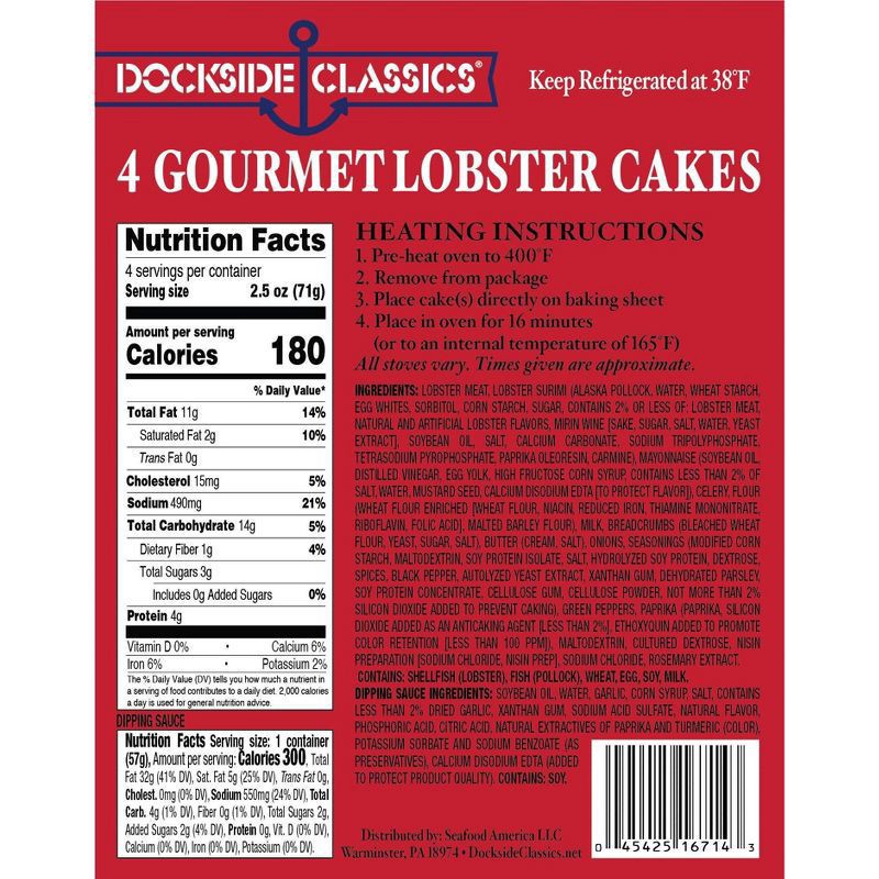 slide 3 of 3, Dockside Classics Gourmet Lobster Cakes with Sauce, 12 oz, 4 ct, 12 oz