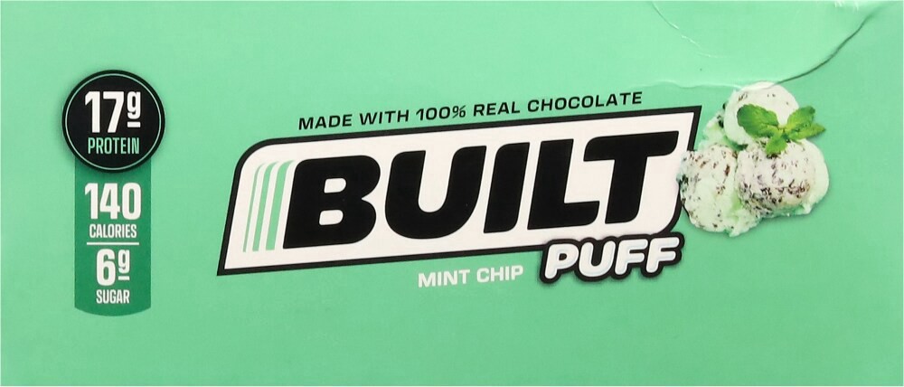 slide 2 of 4, Built Bar Puff Protein Bar, Mint Chip, 12ct Box, 12 ct