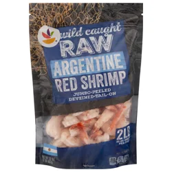 Giant Wild Raw Tail-On Jumbo Argentine Red Shrimp 21-25 ct Frozen