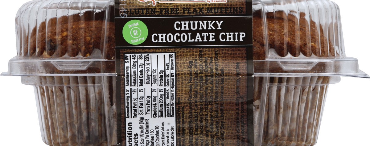 slide 4 of 4, Flax4Life Muffins, Gluten Free, Flax, Chunky Chocolate Chip, 4 Each, 4 ct