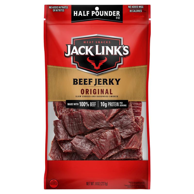 slide 1 of 9, Jack Link's Original Beef Jerky Half Pounder 8 oz, 8 oz