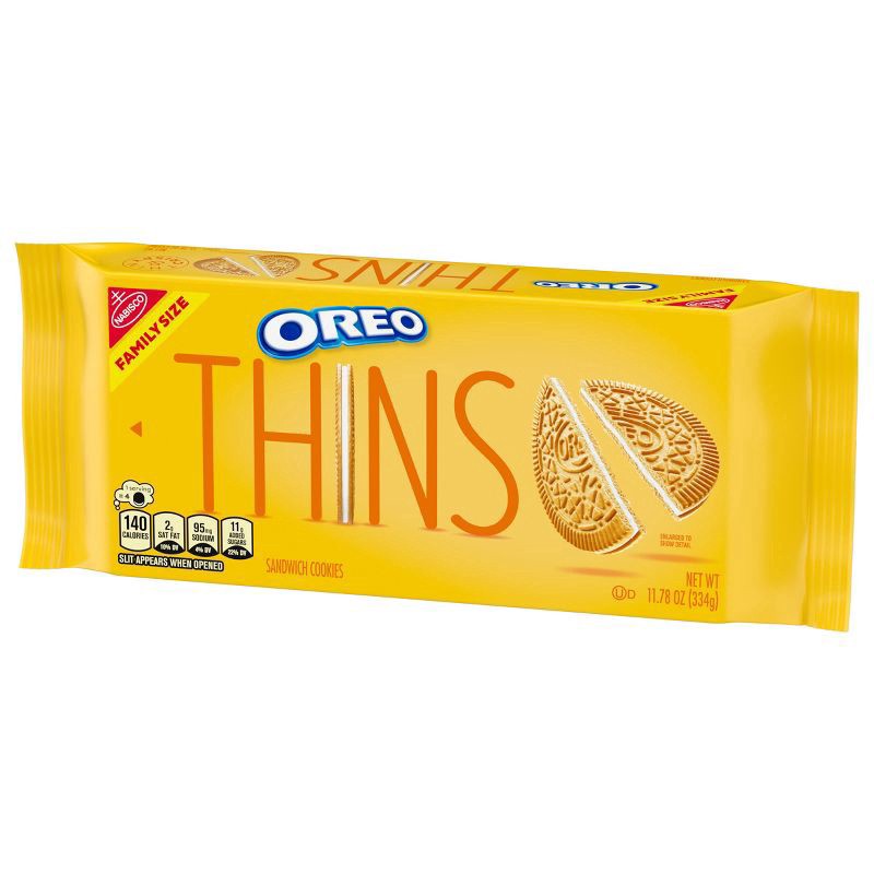 slide 8 of 11, OREO Thins Golden Sandwich Cookies, Family Size, 11.78 oz, 11.78 oz