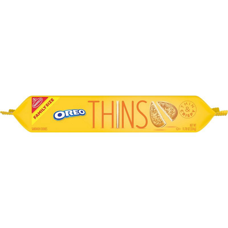 slide 3 of 11, OREO Thins Golden Sandwich Cookies, Family Size, 11.78 oz, 11.78 oz