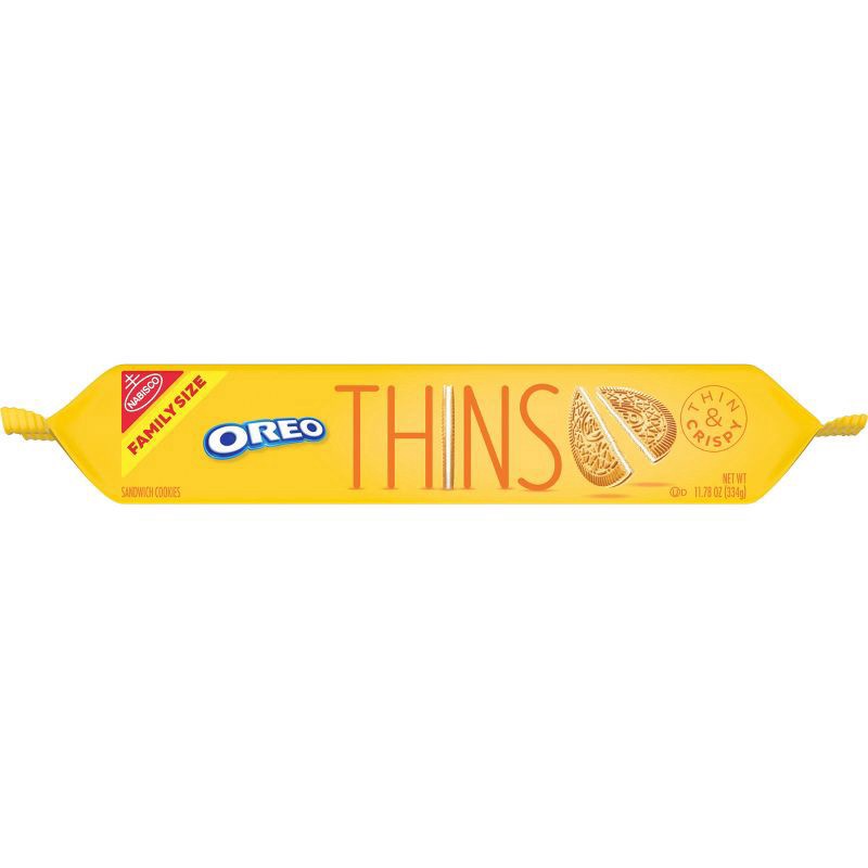 slide 7 of 11, OREO Thins Golden Sandwich Cookies, Family Size, 11.78 oz, 11.78 oz