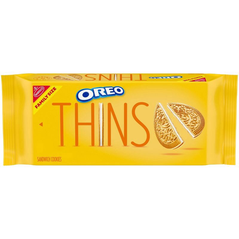 slide 1 of 11, OREO Thins Golden Sandwich Cookies, Family Size, 11.78 oz, 11.78 oz