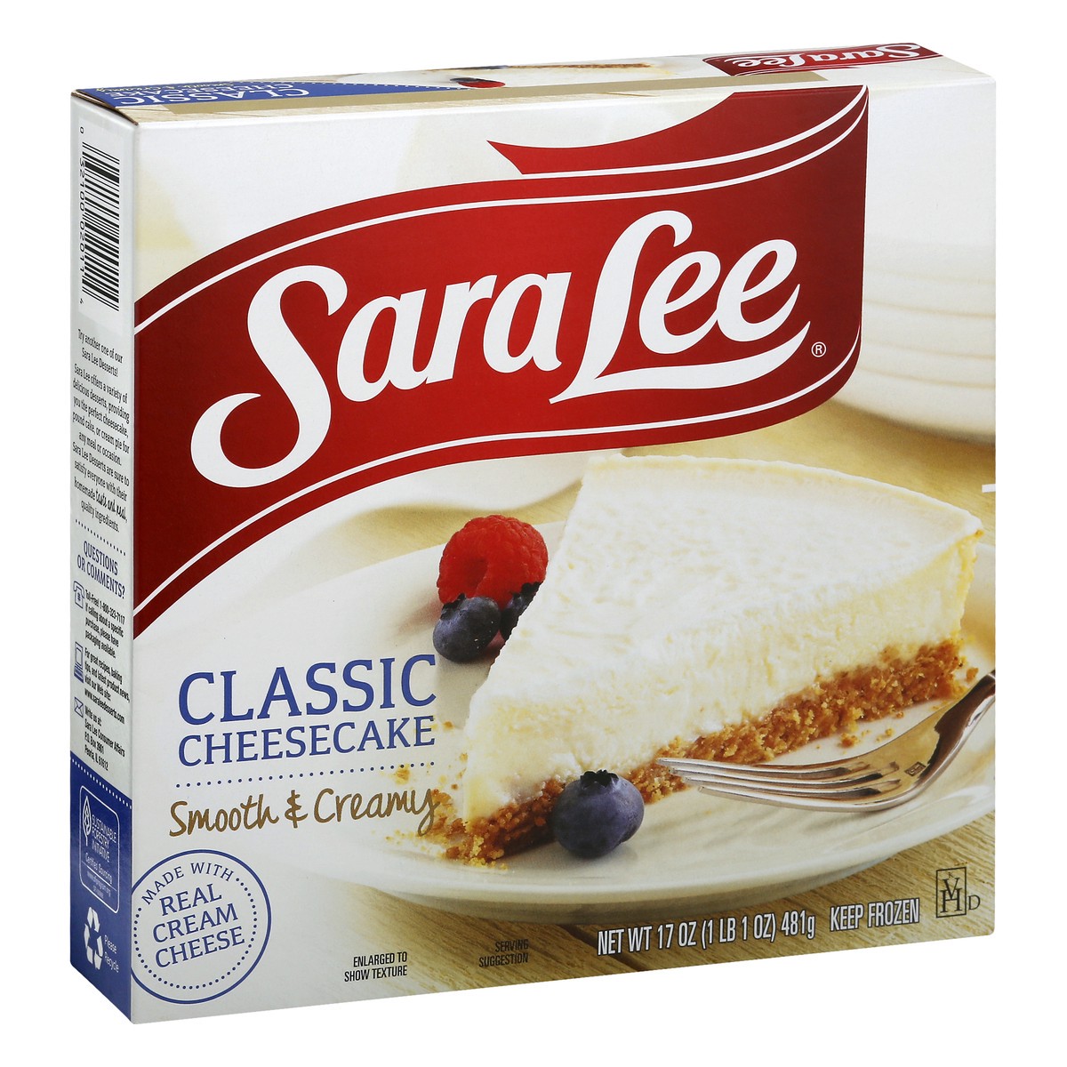 slide 3 of 9, Sara Lee Original Cream Cheesecake, 17 oz