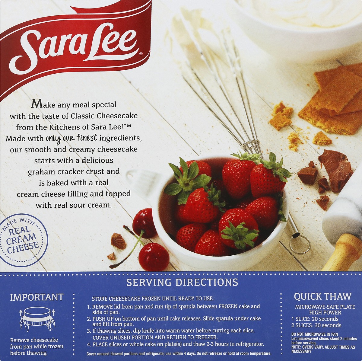 slide 6 of 9, Sara Lee Original Cream Cheesecake, 17 oz