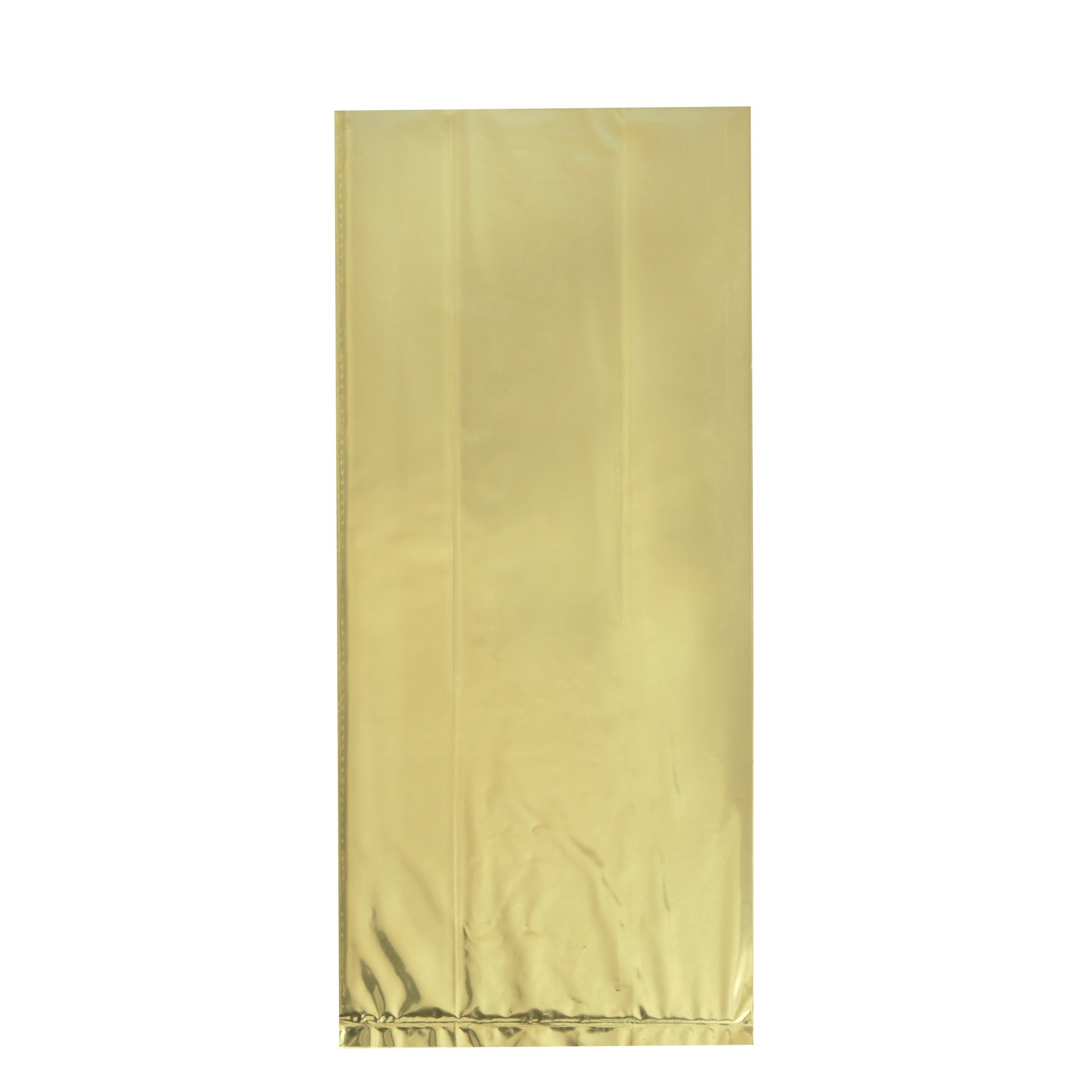 slide 1 of 1, Unique Industries Gold Foil Cello Bags, 5 x 11 in., 10 ct