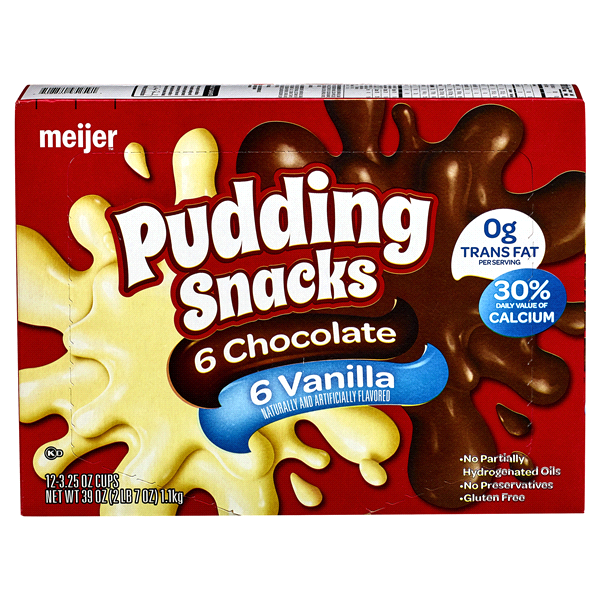 slide 1 of 2, Meijer Snack Pack Pudding Multi-Pack, 12 ct; 3.5 oz