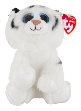 slide 1 of 1, TY Beanie Babies Tundra Plush Tiger White Black, 6 in