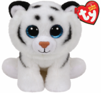 slide 1 of 1, TY Beanie Babies Tundra Plush Tiger White Black, 6 in