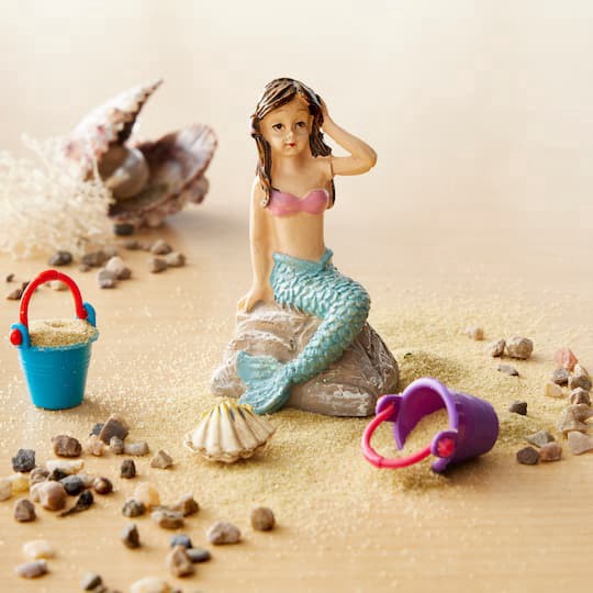 slide 1 of 4, Miniature Mermaid On A Rock By Make Market, 2.45 in x 1.48 in x 1.1 in