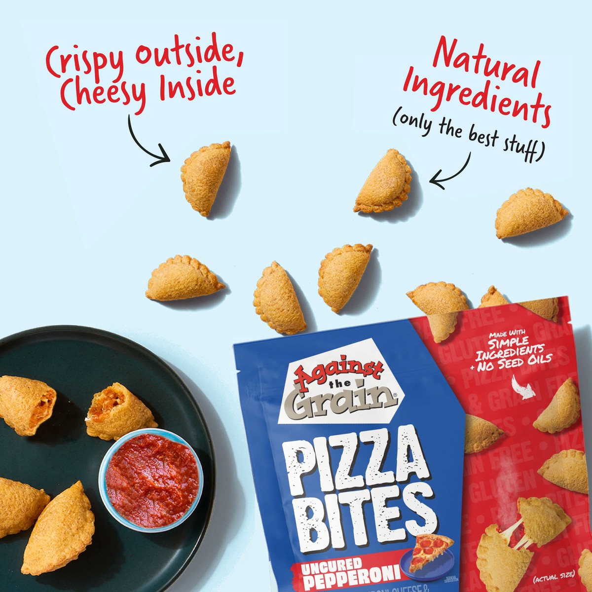 slide 2 of 11, Against the Grain Gluten-Free Pepperoni Poppers, Grain-free, Seed Oil Free, 6oz, 10 ct