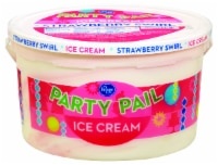 slide 1 of 1, Kroger Party Pail Strawberry Swirl Ice Cream, 128 fl oz