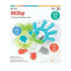 Nuby 3pk 3 Stage Teether Set