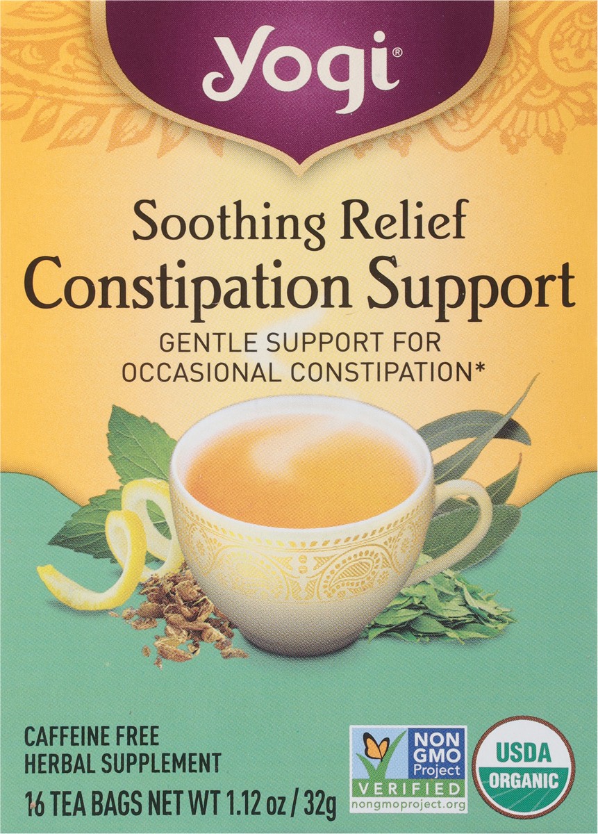slide 6 of 12, Yogi Caffeine Free Soothing Relief Constipation Support 16 Tea Bags, 16 ct