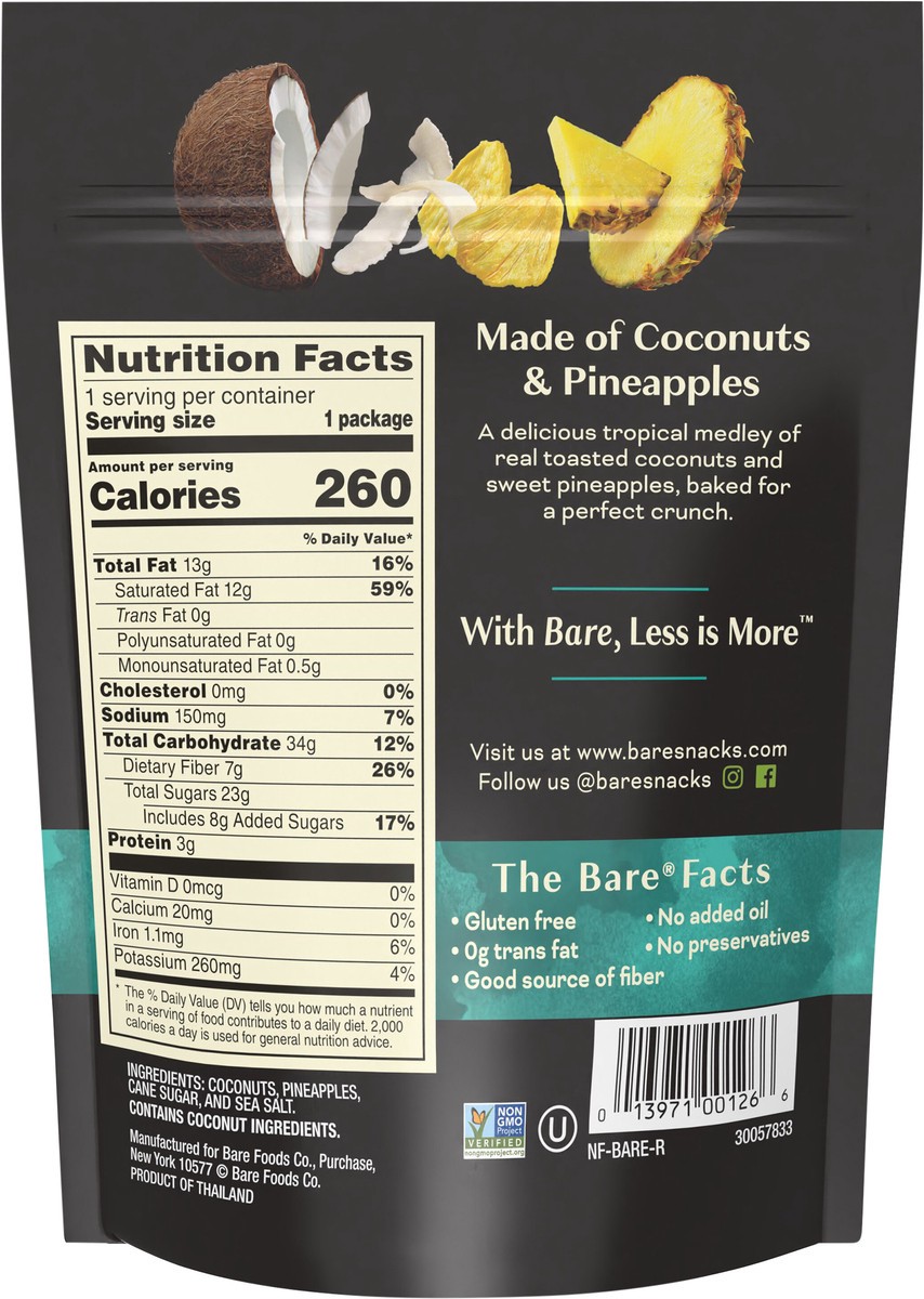 slide 2 of 3, Bare Baked Crunchy Chips Pineapple & Coconut Medley 1.8 Oz, 1.8 oz