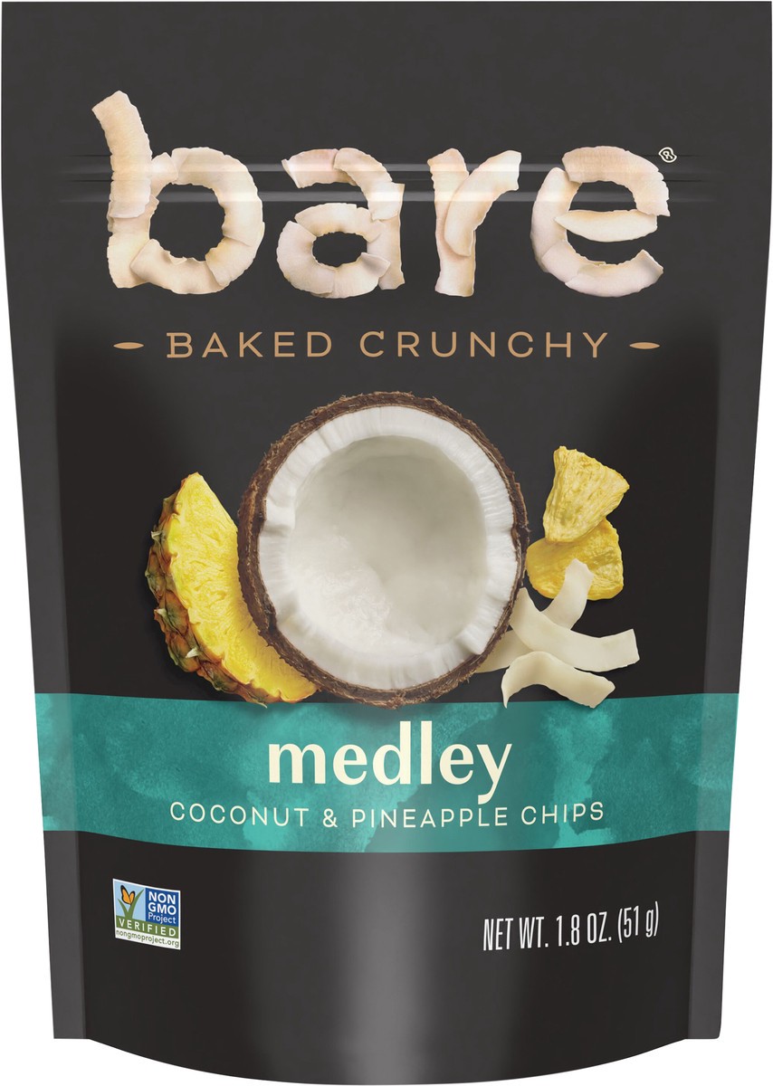 slide 3 of 3, Bare Baked Crunchy Chips Pineapple & Coconut Medley 1.8 Oz, 1.8 oz