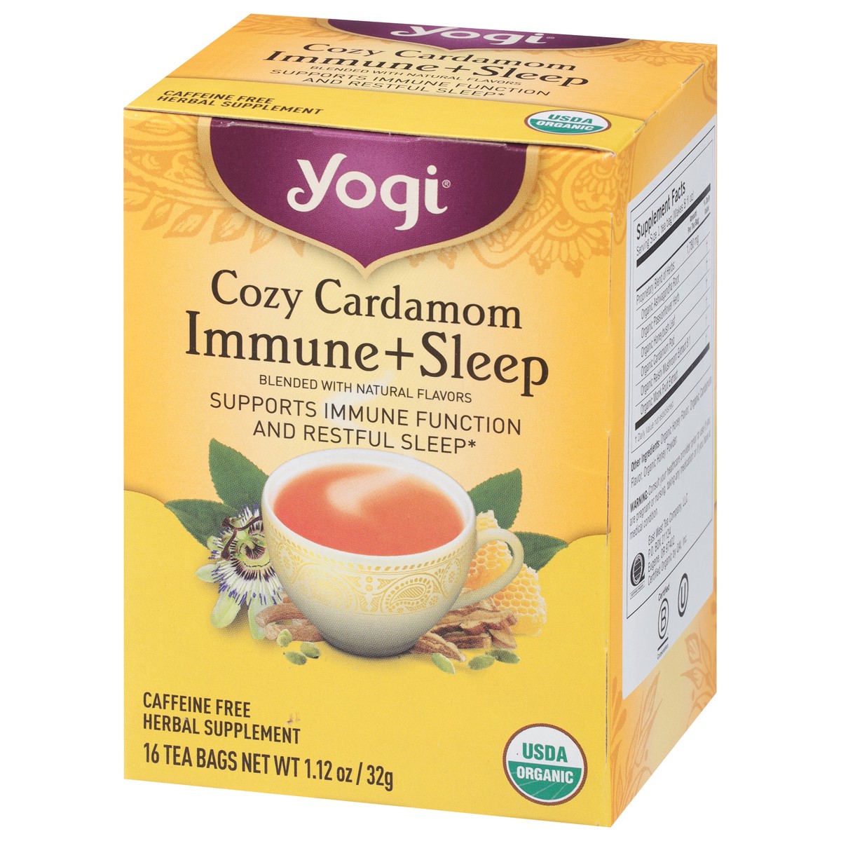 slide 8 of 13, Yogi Caffeine Free Cozy Cardamom Immune + Sleep 16 Tea Bags, 16 ct