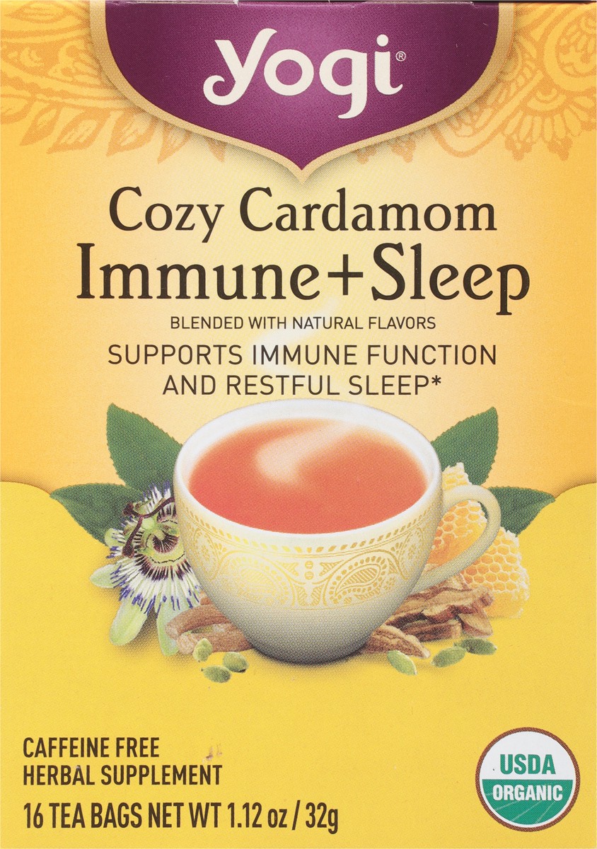 slide 5 of 13, Yogi Caffeine Free Cozy Cardamom Immune + Sleep 16 Tea Bags, 16 ct