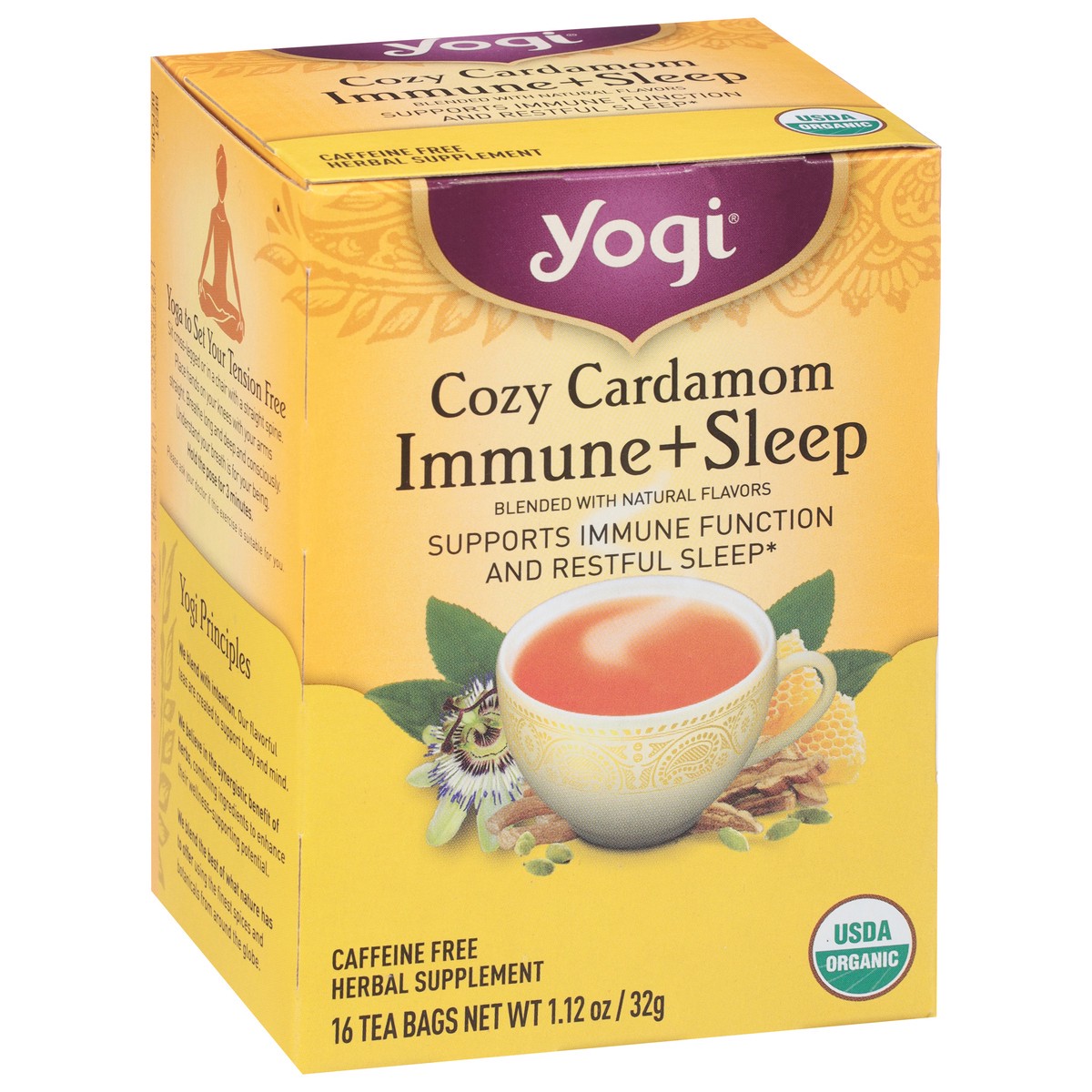 slide 13 of 13, Yogi Caffeine Free Cozy Cardamom Immune + Sleep 16 Tea Bags, 16 ct