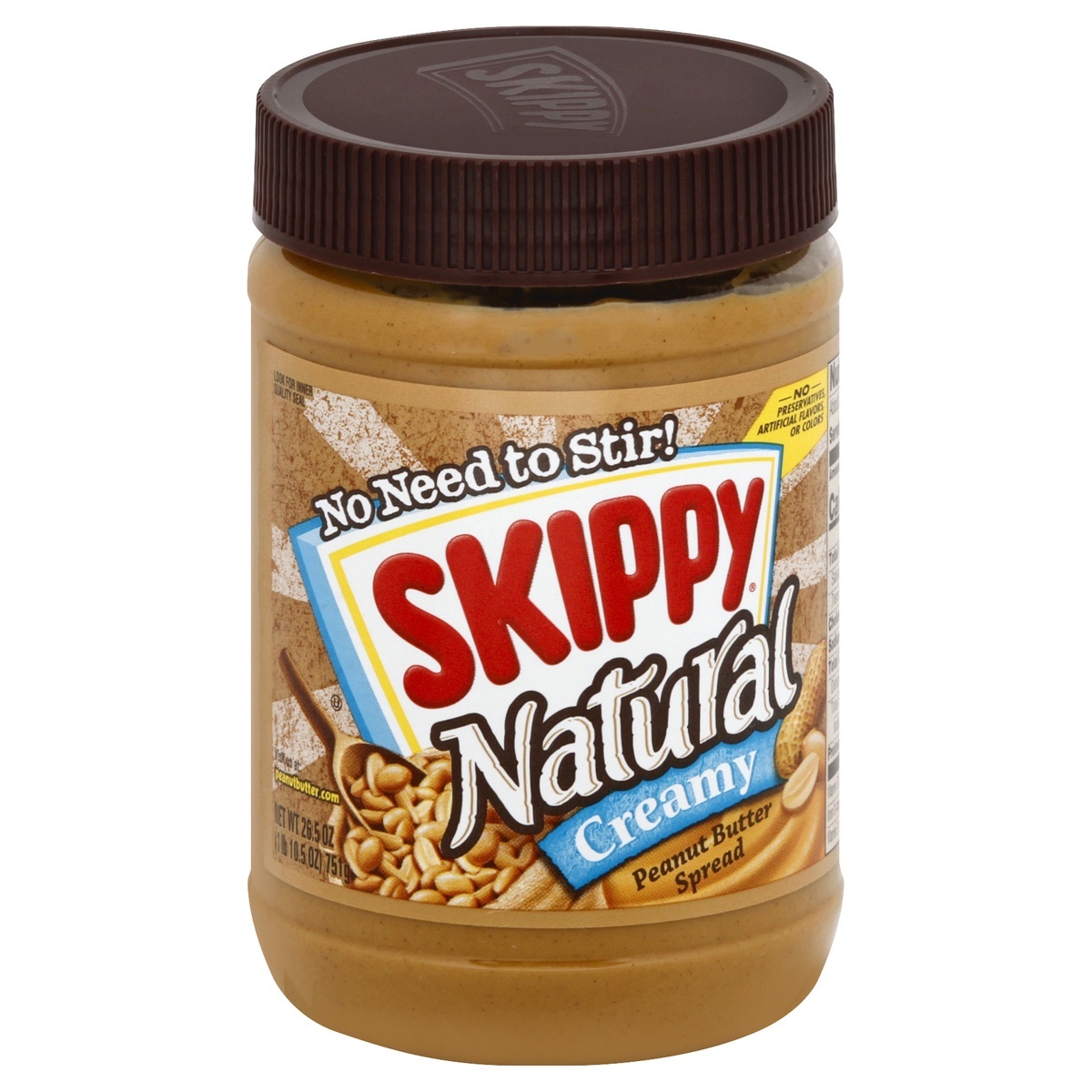 slide 1 of 1, Skippy Natural Creamy Peanut Butter, 26.5 oz