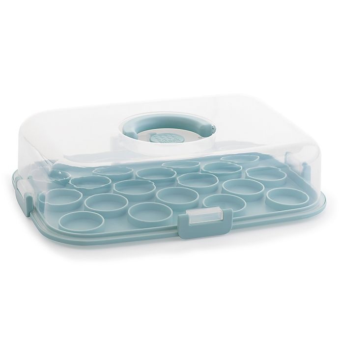 slide 2 of 5, Sweet Creations Cupcake/Cake Carrier - Blue, 1 ct