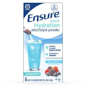 slide 1 of 1, Ensure Rapid Hydration Powder Berry Freeze 6-0.6 Oz Packets, 6 ct