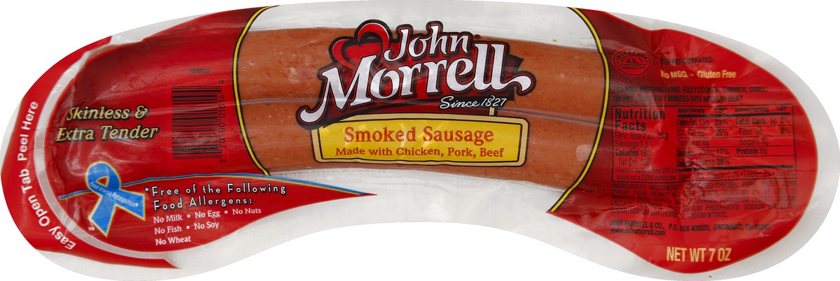 slide 1 of 6, John Morrell Smoked Sausage 7 oz, 7 oz