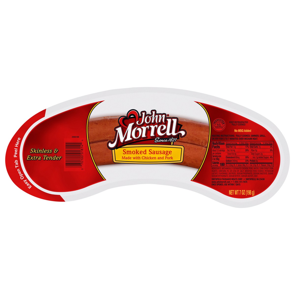 slide 1 of 6, John Morrell Smoked Sausage 7 oz. Pack, 7 oz