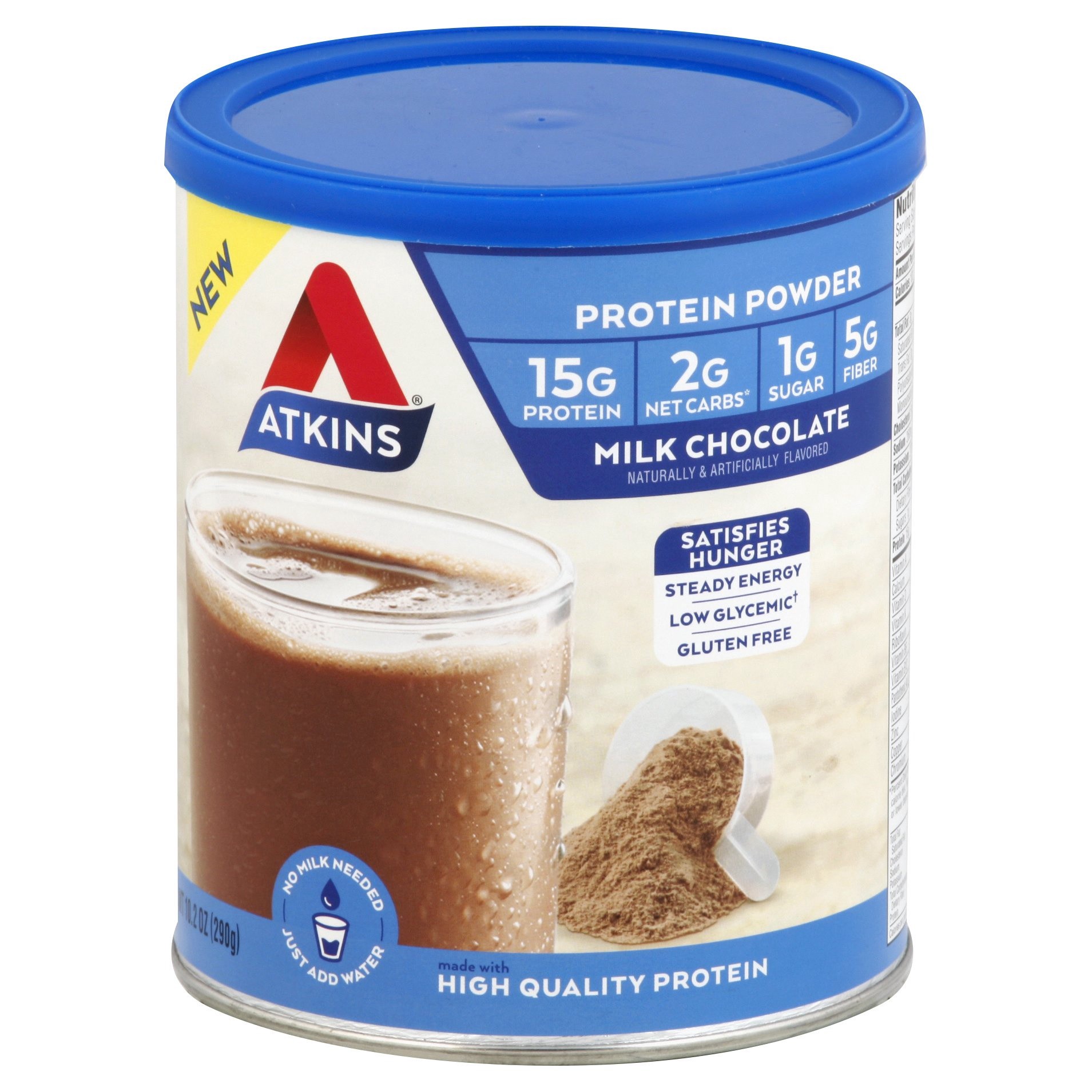 slide 1 of 8, Atkins Milk Chocolate Protein Powder, 10.2 oz