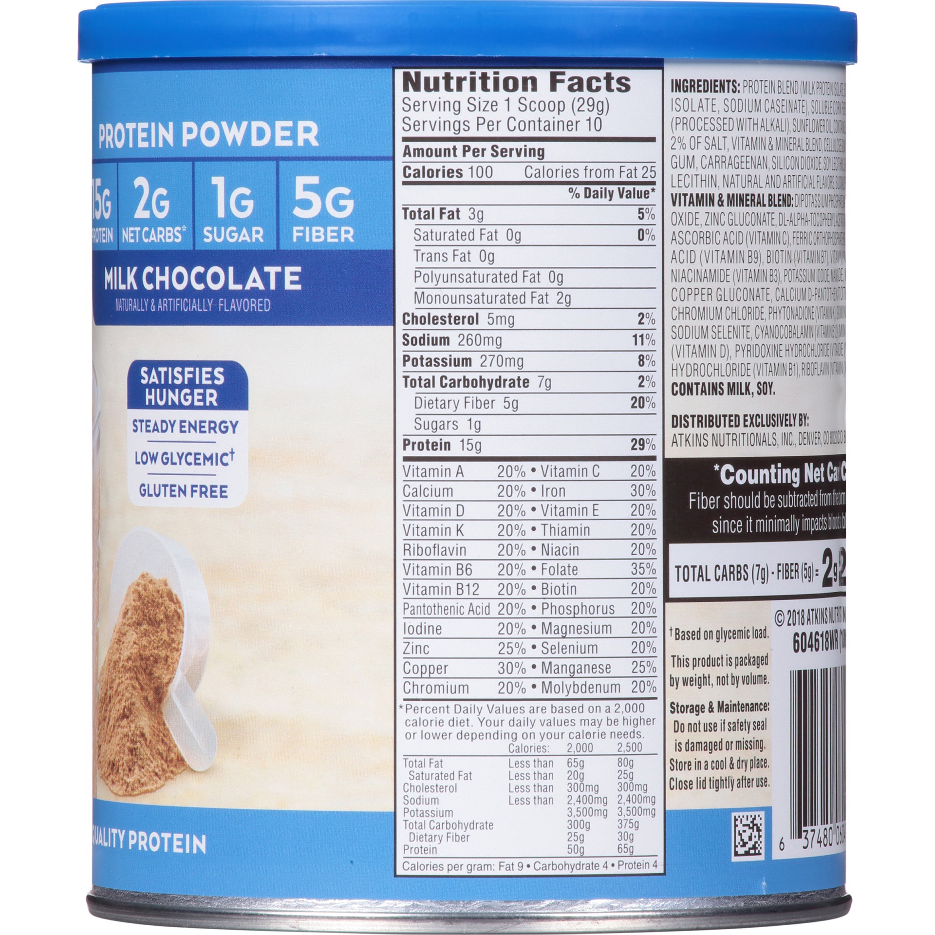 slide 5 of 8, Atkins Milk Chocolate Protein Powder, 10.2 oz