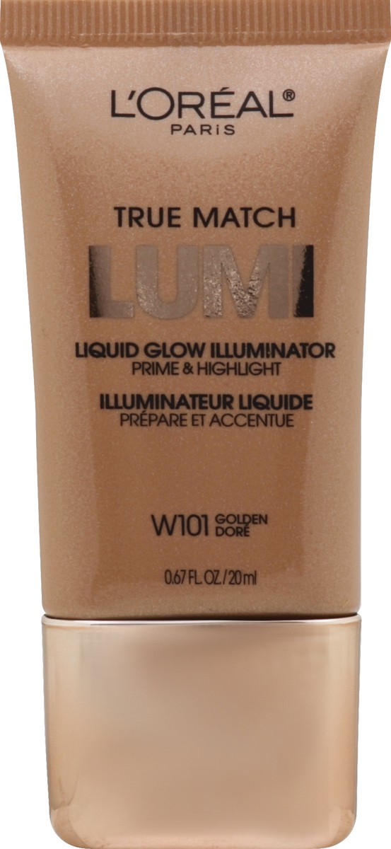 slide 5 of 6, L'Oréal True Match Lumi Liquid Glow Illuminator - W101 Golden, 0.67 fl oz