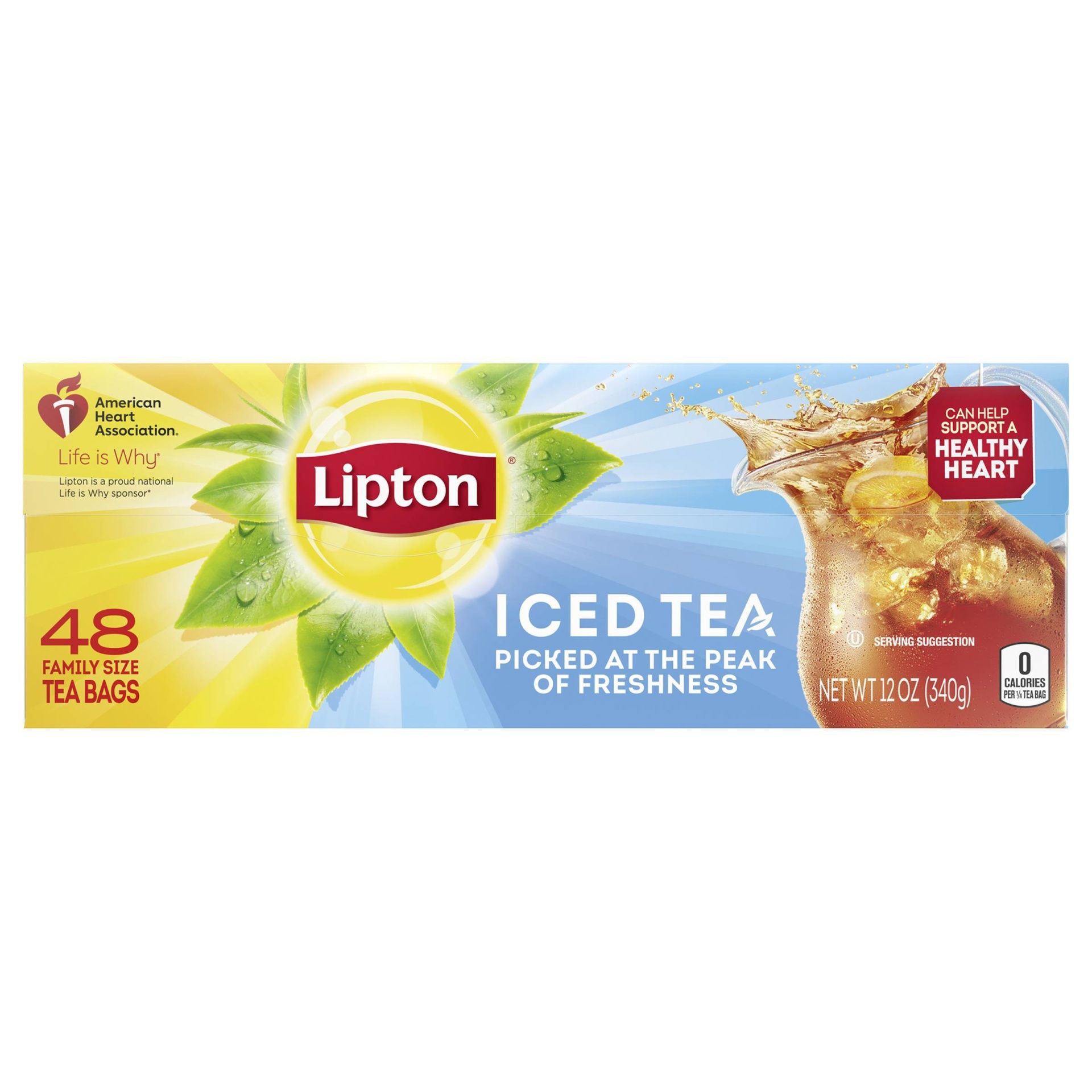 slide 1 of 1, Lipton Family Size Black Iced Tea Bags, 48 ct