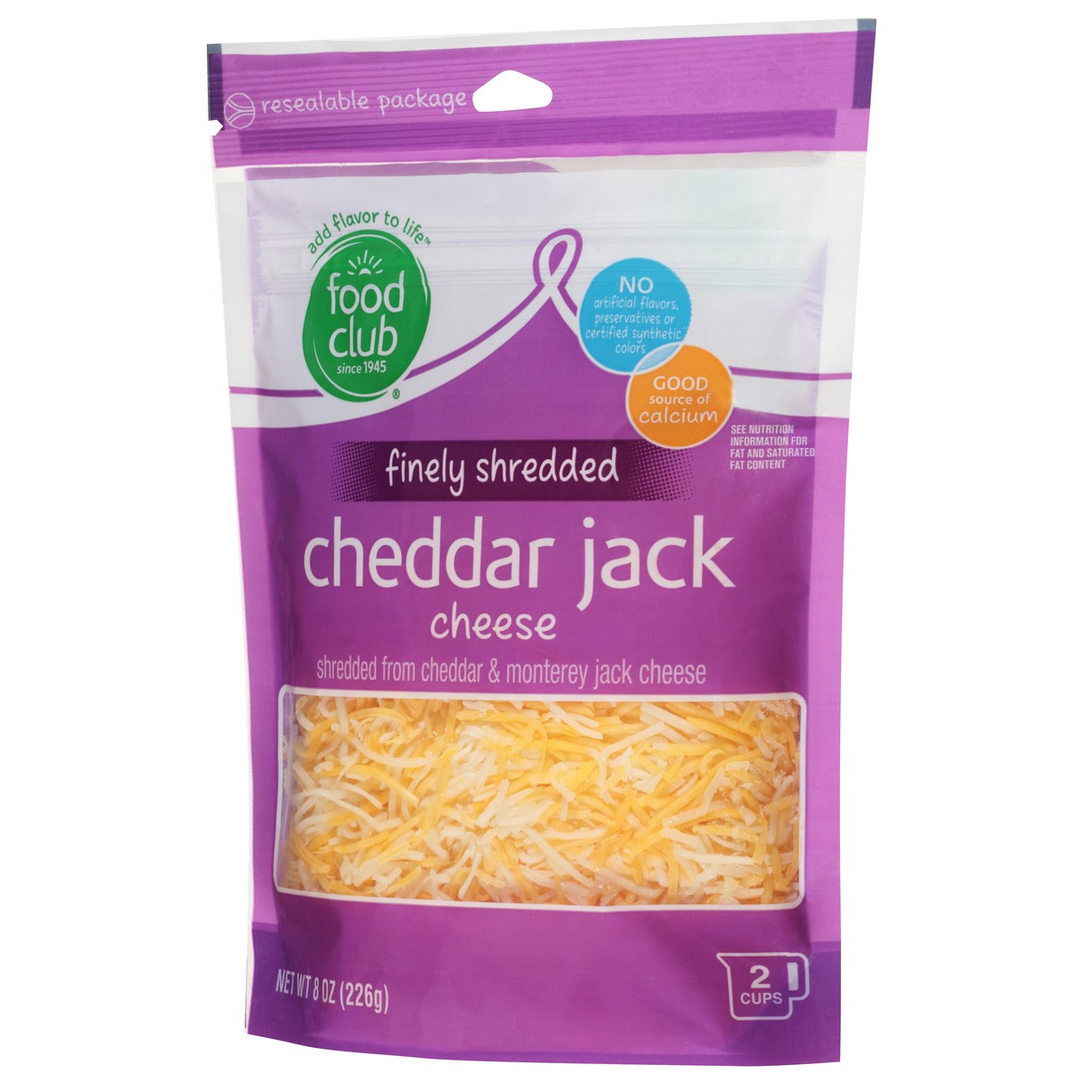 slide 8 of 9, Food Club Finely Shredded Cheddar Jack Cheese 8 Oz, 8 oz