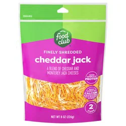 Food Club Finely Shredded Cheddar Jack Cheese - 8 oz