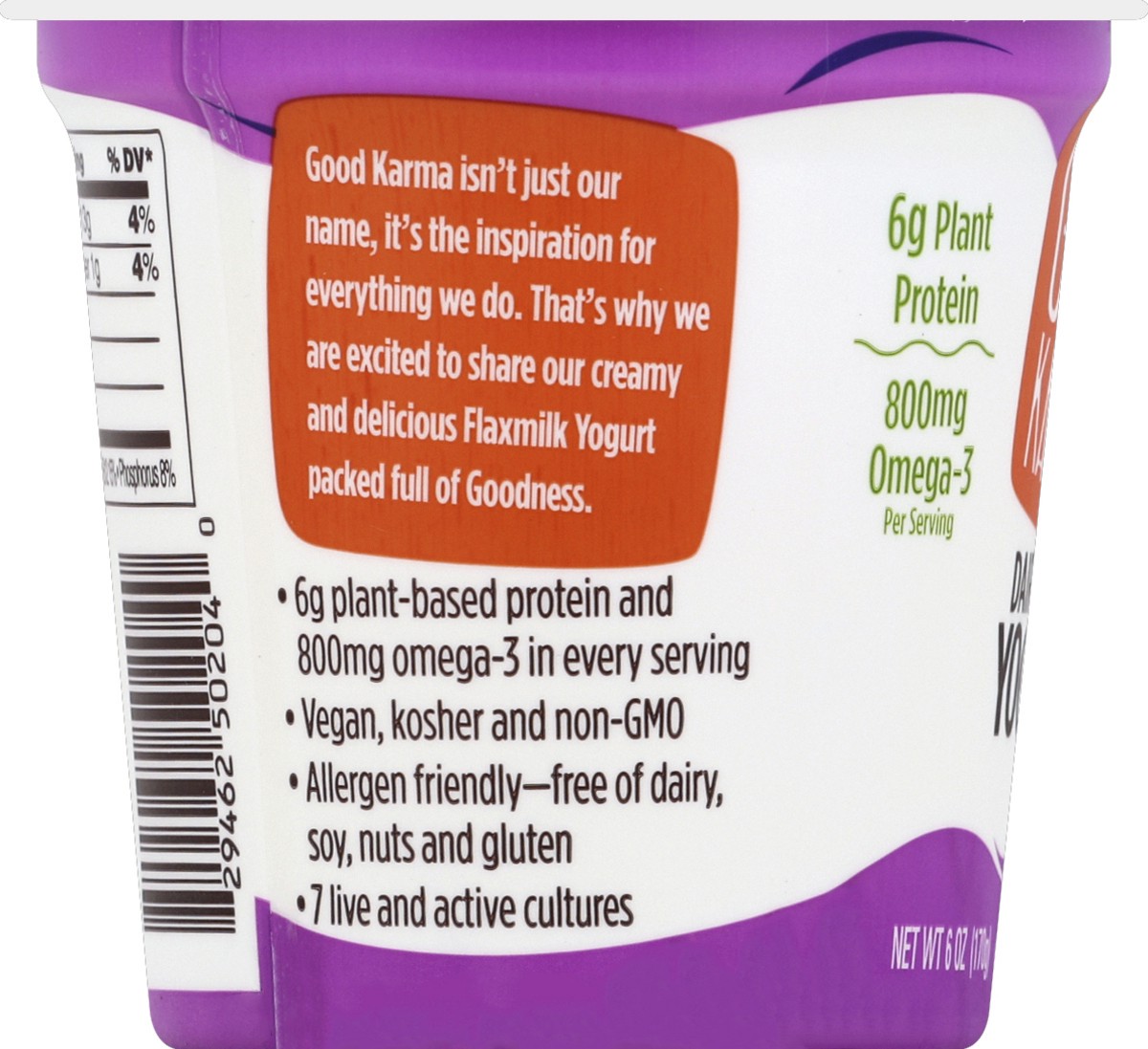 slide 3 of 6, Good Karma Plain Dairy Free Yogurt, 6 oz