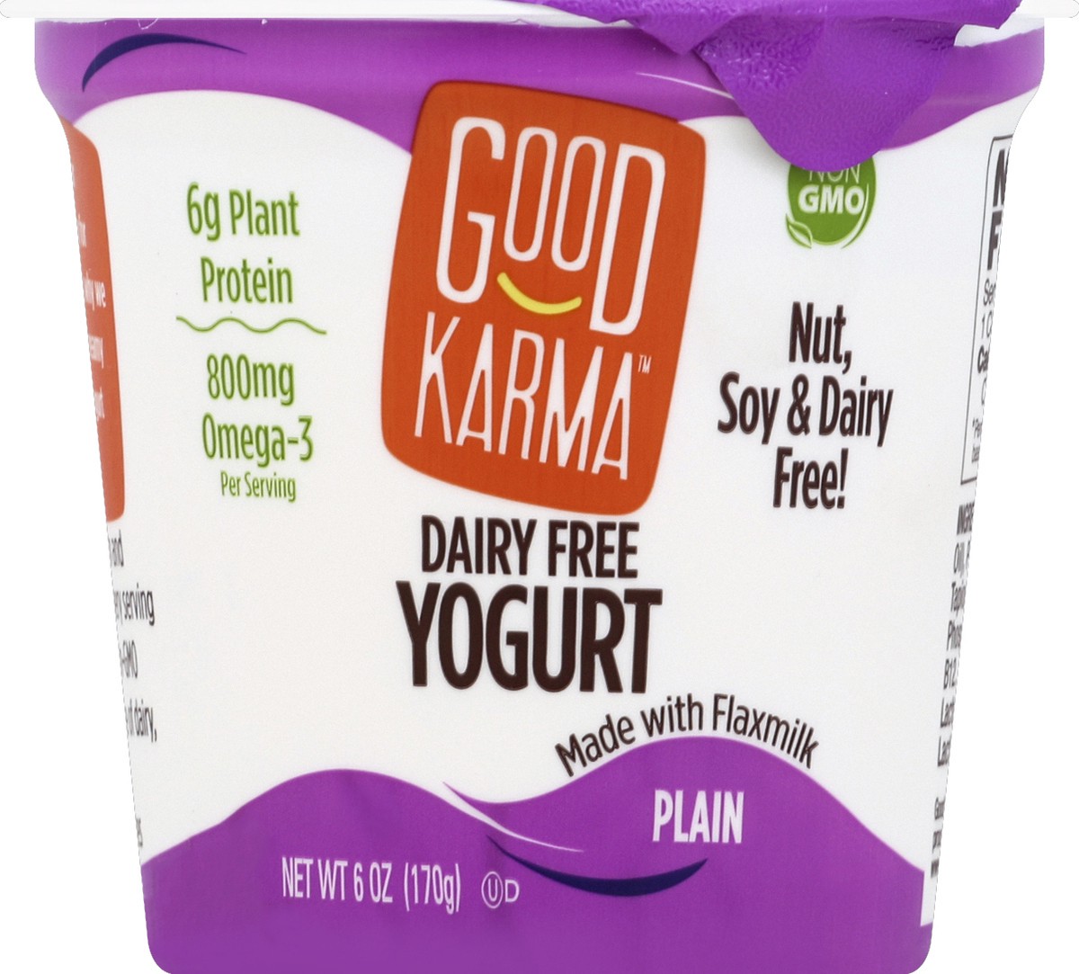 slide 5 of 6, Good Karma Plain Dairy Free Yogurt, 6 oz