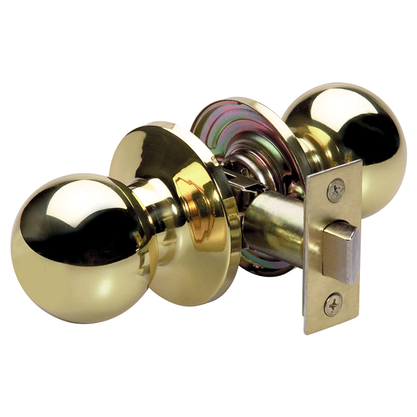 slide 1 of 1, Master Lock Polished Brass Ball Passage Door Knob BAO0403, 1 ct