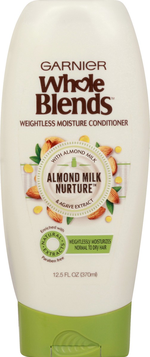 slide 1 of 9, Garnier Whole Blends Moisturizing Almond Milk And Agave Extract Conditioner, 12.5 Oz, 12.5 oz