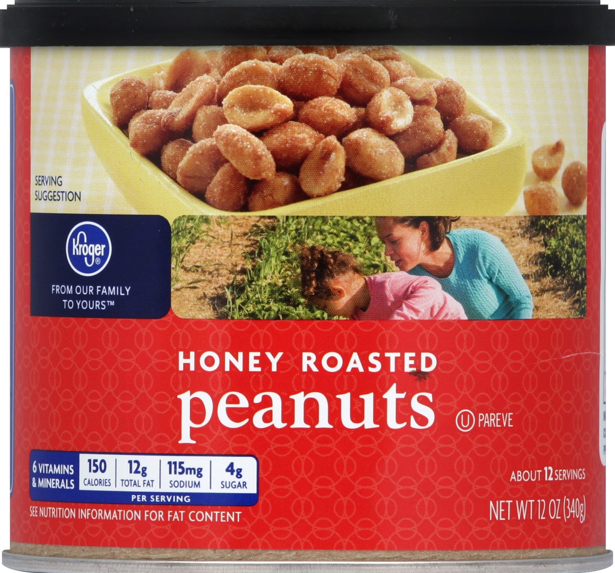 slide 3 of 3, Kroger Honey Roasted Peanuts, 12 oz