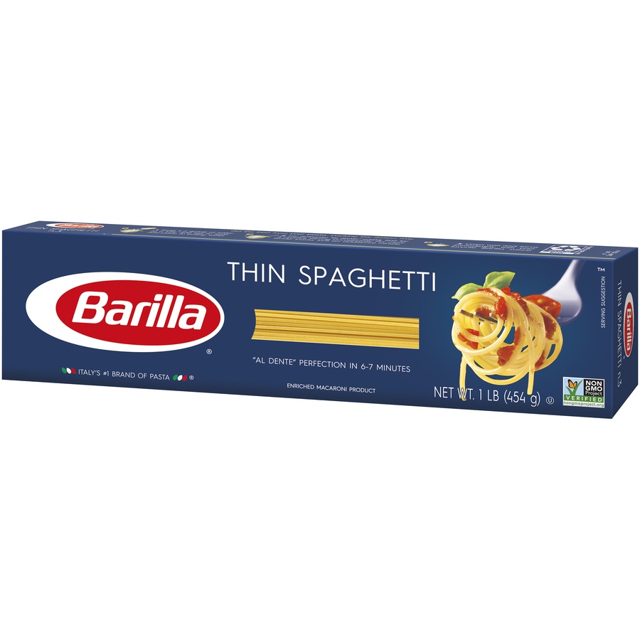 slide 3 of 8, Barilla Thin Spaghetti Pasta, 16 oz