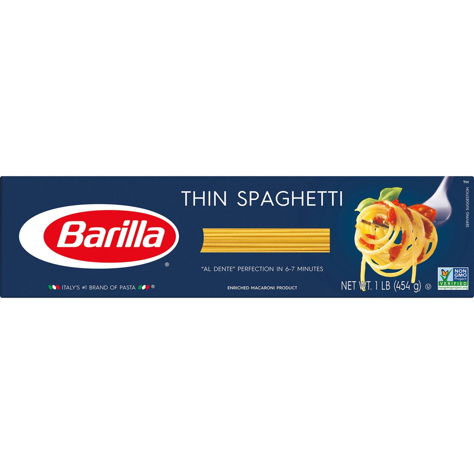 slide 1 of 8, Barilla Thin Spaghetti Pasta, 16 oz