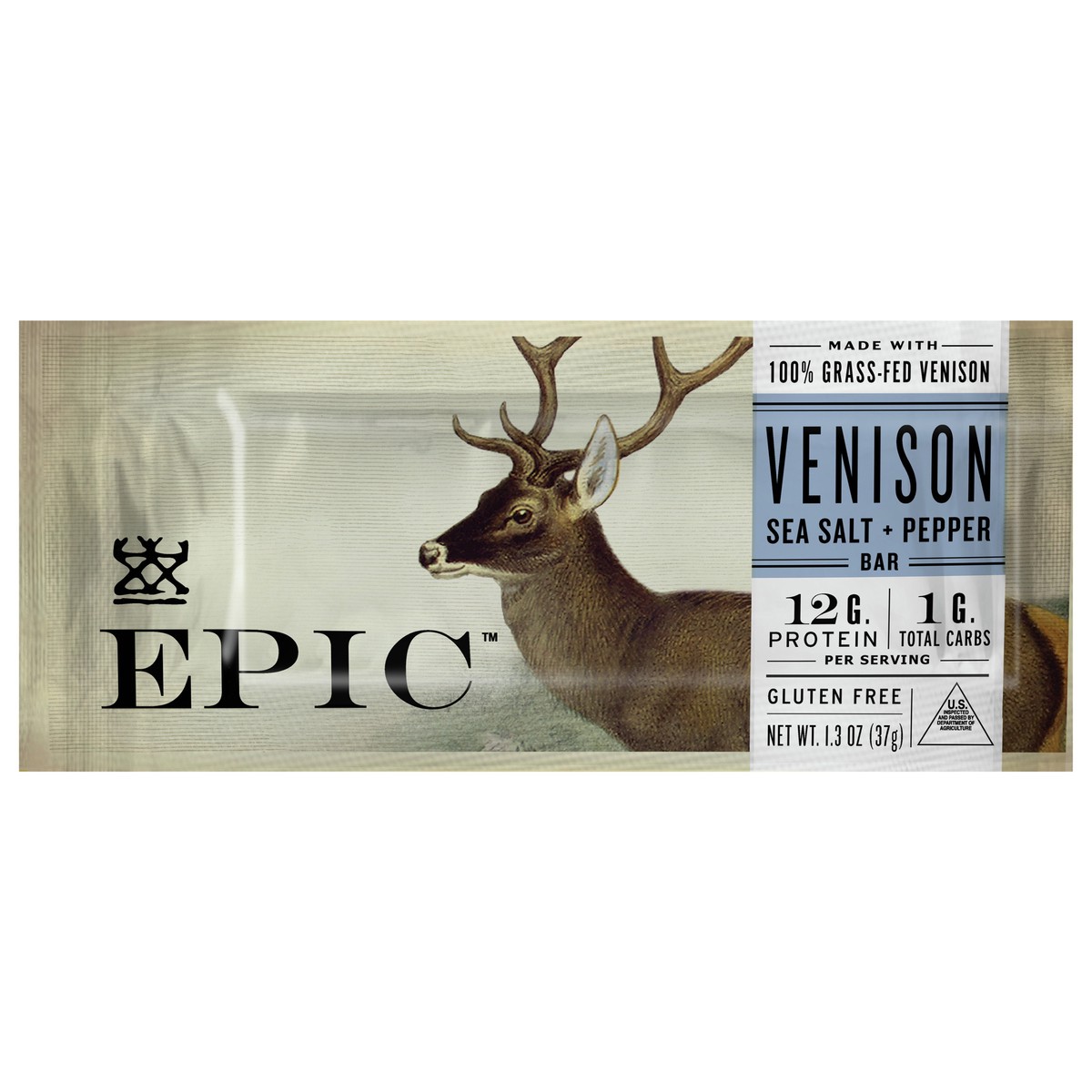 slide 1 of 13, EPIC Sea Salt Pepper Venison Bar, 1 ct
