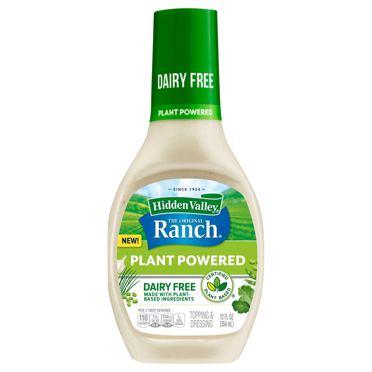 slide 9 of 9, Hidden Valley Ranch Plant Powered Dairy Free Ranch Salad Dressing and Topping, 8 oz