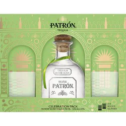 Patrón Silver Tequila with 2 Glasses