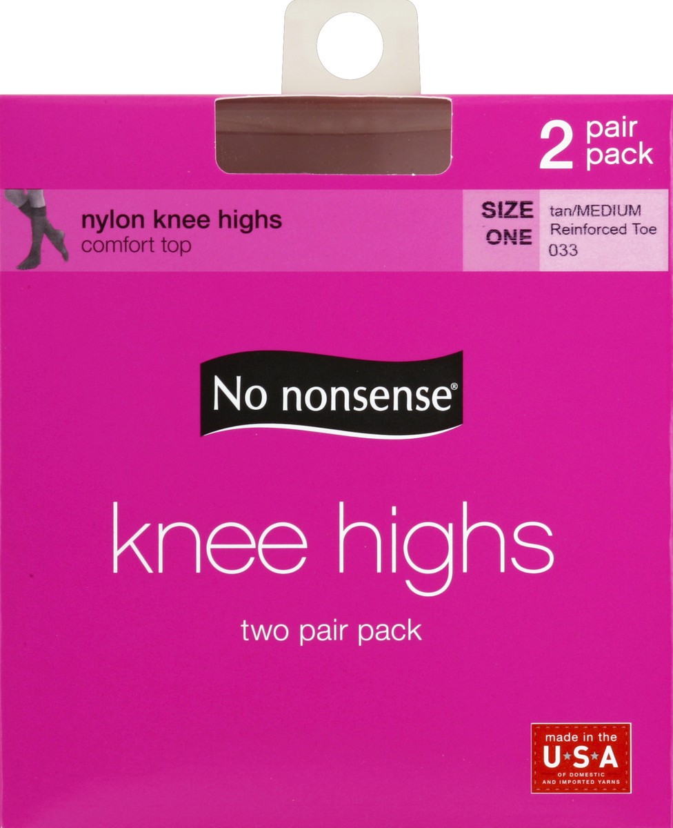 slide 1 of 5, No Nonsense Knee Highs 2 ea, 2 ct