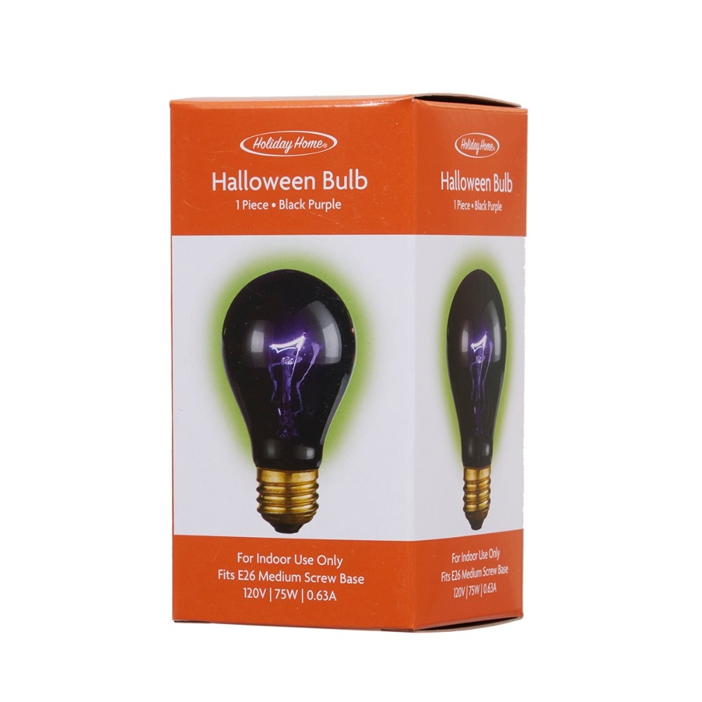 slide 1 of 1, Holiday Home Halloween 75-Watt E26 Medium Screw Base Light Bulb - Black Purple, 1 ct