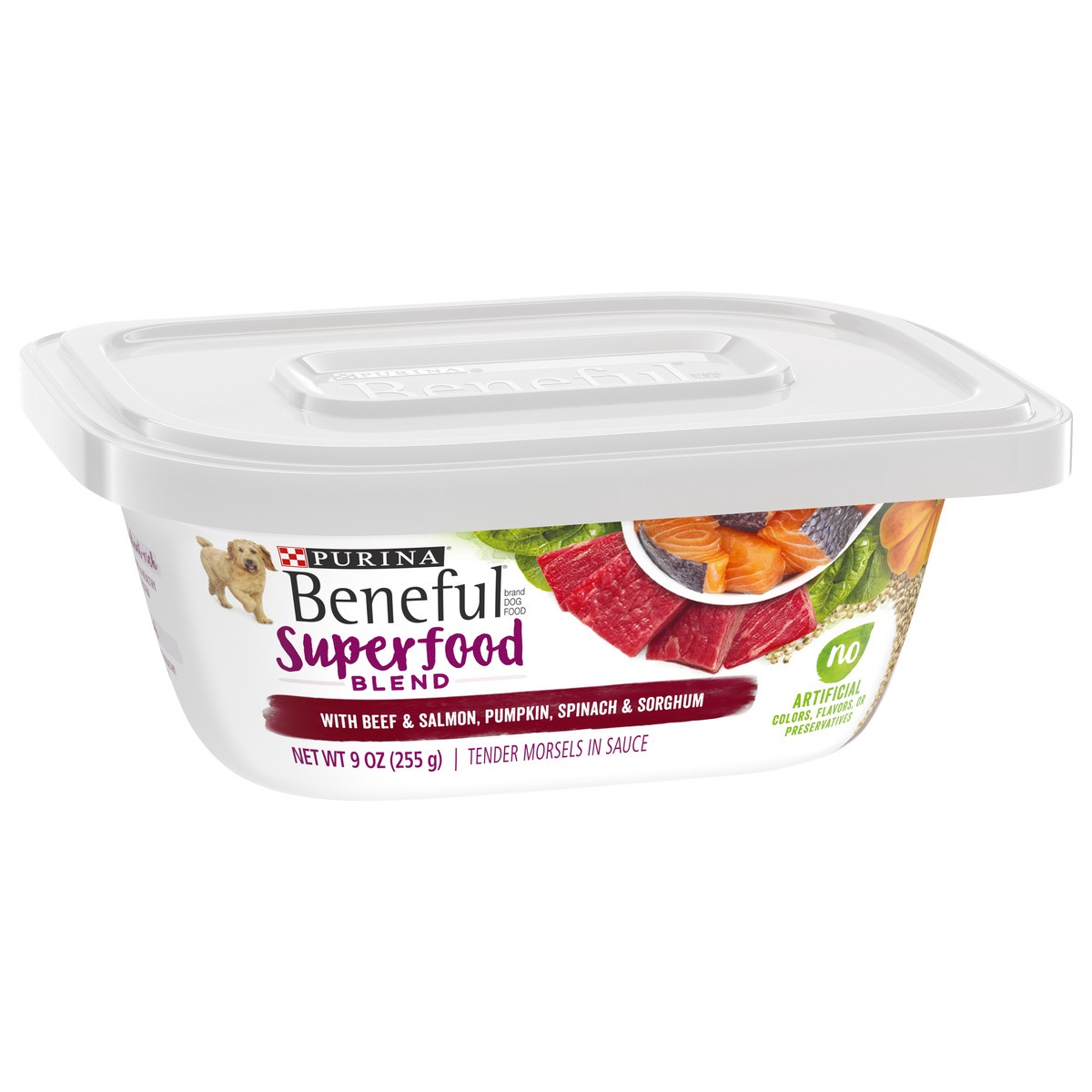 slide 9 of 9, Beneful Purina Beneful Wet Dog Food, Superfood Blend With Beef & Salmon - 9 oz. Tub, 9 oz