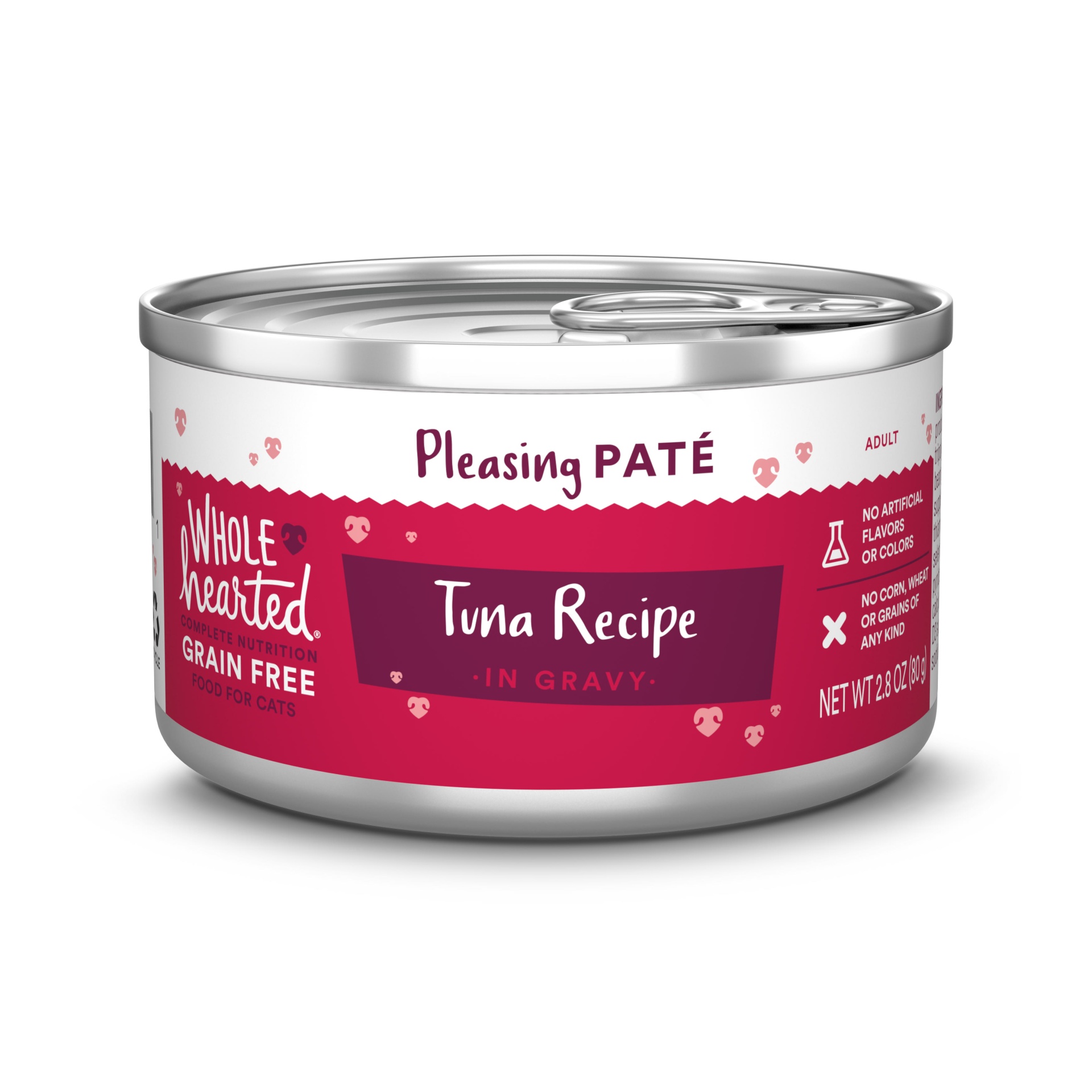 slide 1 of 1, WholeHearted Grain Free Tuna Recipe Pate Adult Wet Cat Food, 2.8 oz